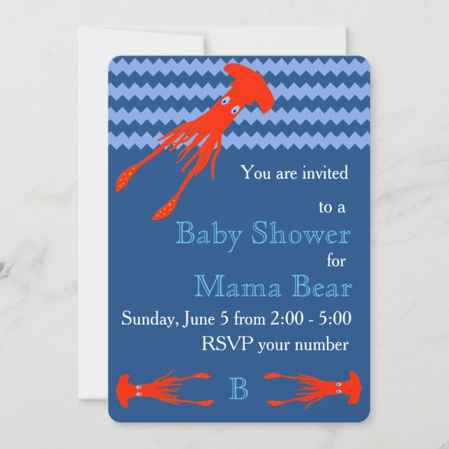 Colossal Squid Baby Shower Invitation (Front)