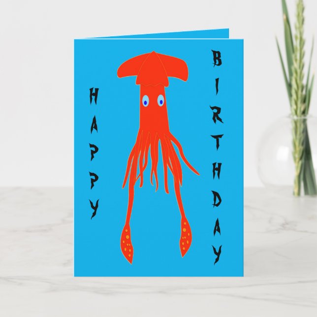 Colossal squid birthday card (Front)