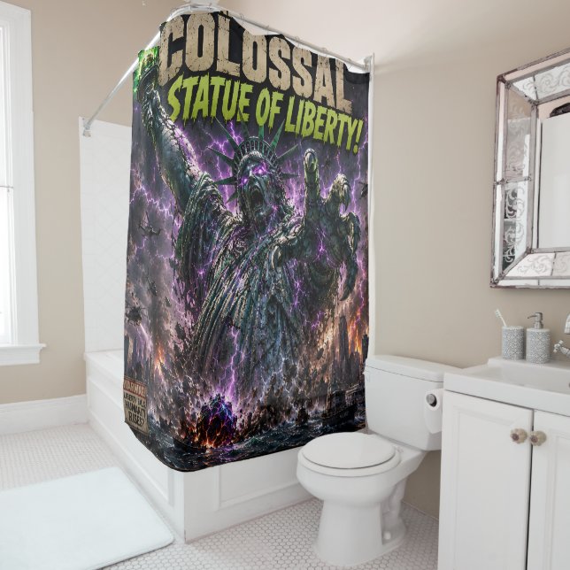 Colossal statue of Liberty shower curtain (In Situ)