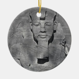 Colossal statue of Ramesses II at Abu Simbel, 1850 Ceramic Tree Decoration