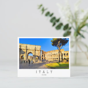 Colosseum and Arch of Constantine, Rome, Italy Postcard