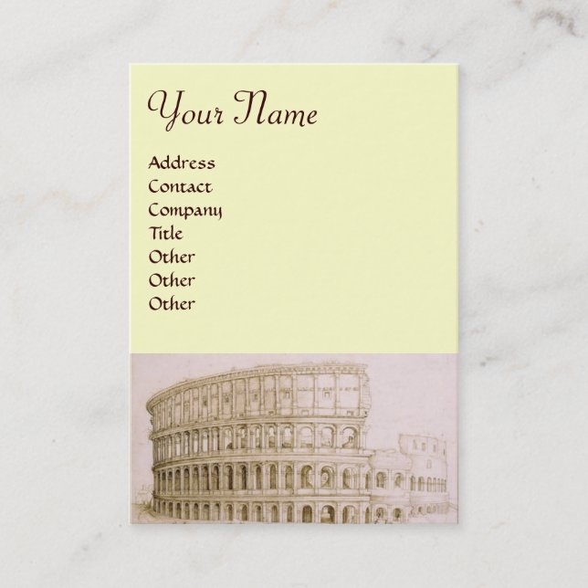 COLOSSEUM Classic Architecture,Architect Ivory Business Card (Front)