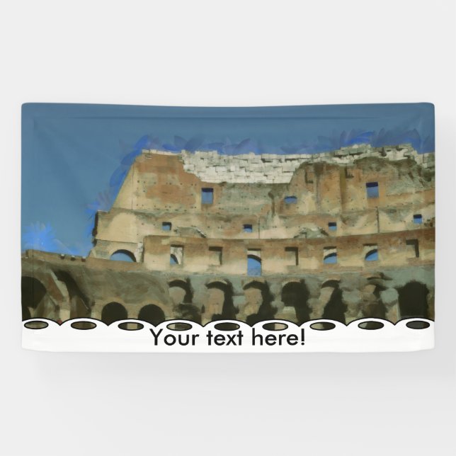 Colosseum painting, Rome Banner (Horizontal)