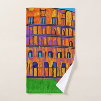 Colosseum pop art painting hand towel