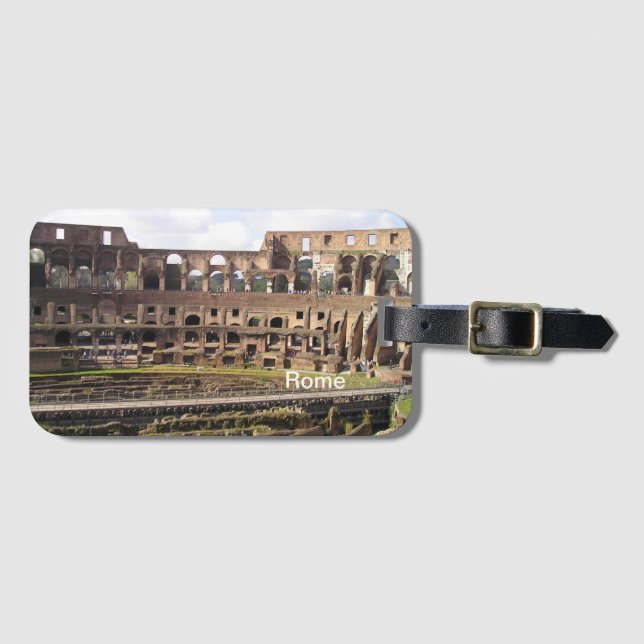 Colosseum Rome Destination Cust. Text Luggage Tag (Front Horizontal)
