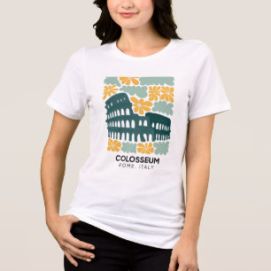 Colosseum Rome Italy abstract travel floral art Tri-Blend Shirt