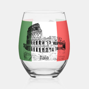 Colosseum Rome Italy Design Stemless Wine Glass