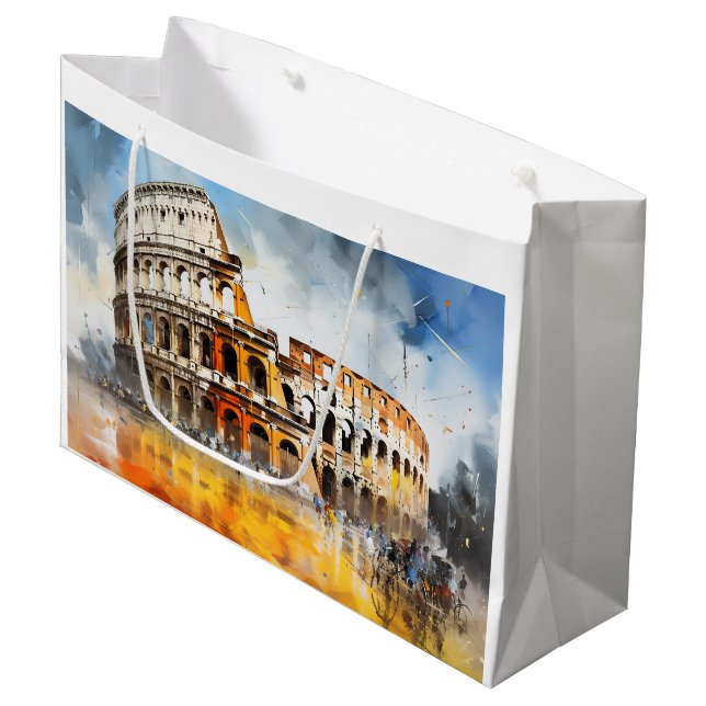 Colosseum Rome Italy Large Gift Bag (Front Angled)