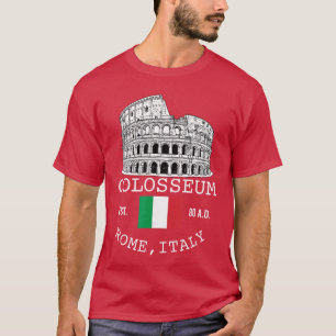 Colosseum Rome Italy Souvenir with Italian Flag Me T-Shirt