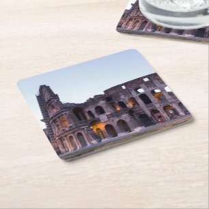 Colosseum - Rome - Italy Square Paper Coaster