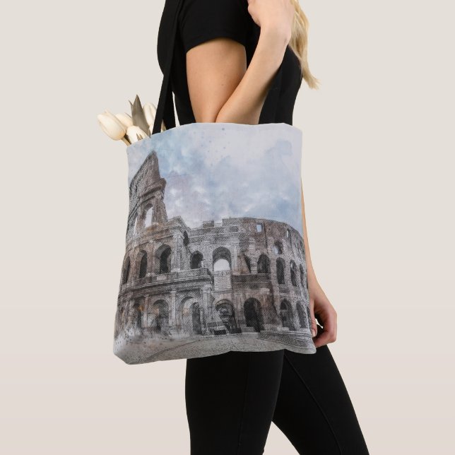 Colosseum Rome Italy Tote Bag – Vintage Travel Art (Close Up)