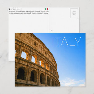 Colosseum, Rome, Italy Travel Postcard