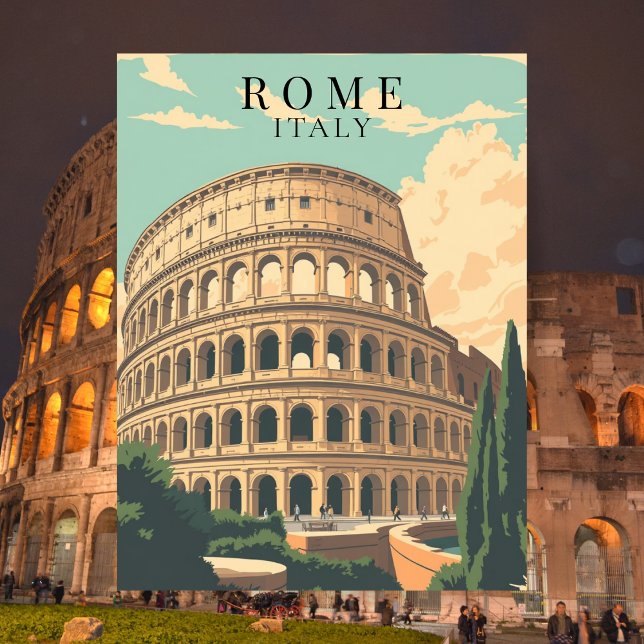 Colosseum Rome Italy Vintage European Landmark Postcard (Colosseum Rome Italy Vintage European Landmark Postcard)