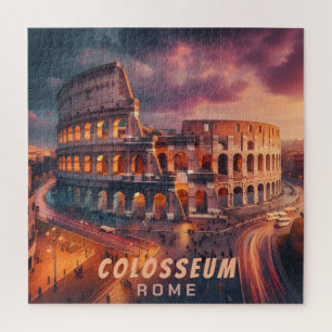 Colosseum Rome Italy Vintage Travel Jigsaw Puzzle