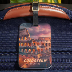 Colosseum Rome Italy Vintage Travel Luggage Tag