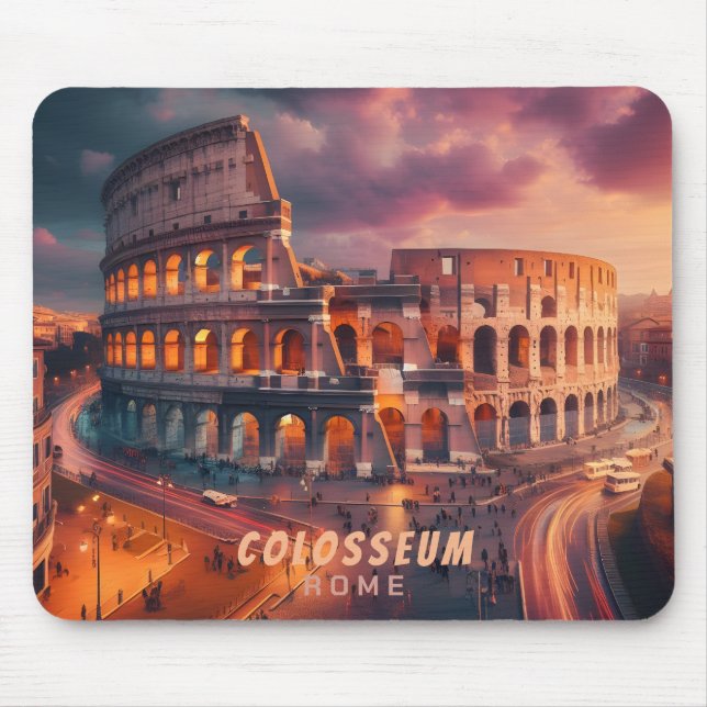 Colosseum Rome Italy Vintage Travel Mouse Pad (Front)