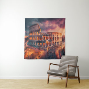 Colosseum Rome Italy Vintage Travel Tapestry