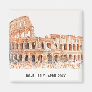 Colosseum Rome Italy Watercolor Italian Travel Magnet