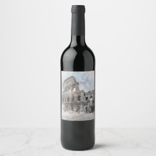 Colosseum Rome Italy Wine Label – Vintage Italian