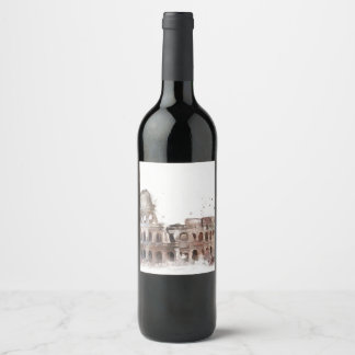 Colosseum Rome Vintage Art Wine Label