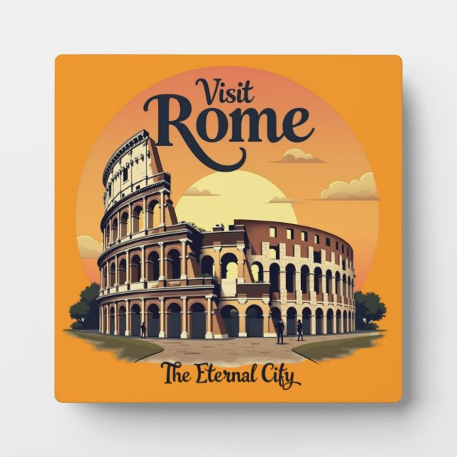 Colosseum Rome Vintage Design Plaque (Front)