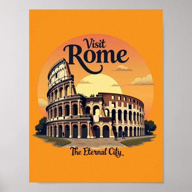 Colosseum Rome Vintage Design Poster (Front)