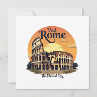 Colosseum Rome Vintage Travel Design Invitation