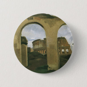 Colosseum Seen through the Arcades in Rome, Italy 6 Cm Round Badge