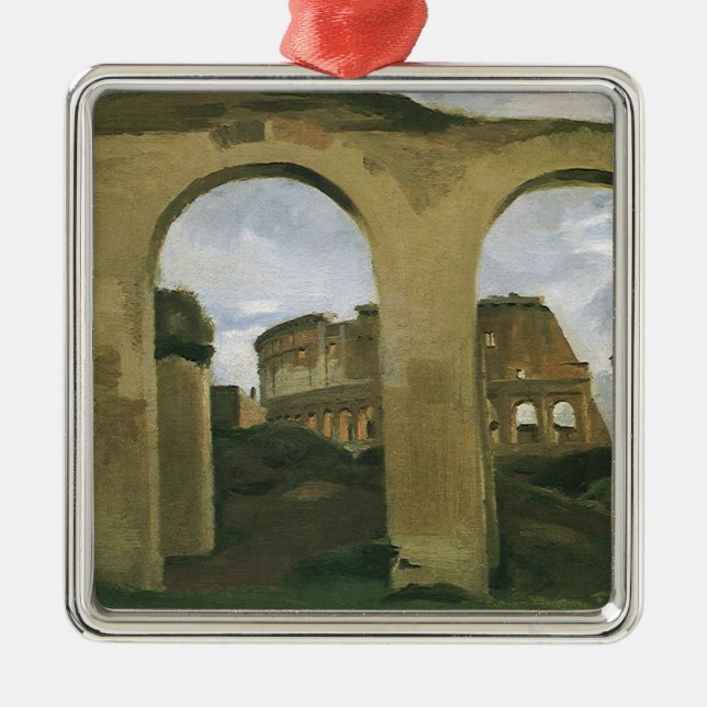 Colosseum Seen through the Arcades in Rome, Italy Metal Tree Decoration (Front)