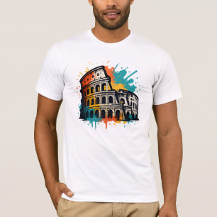 Colosseum Street Art – Colourful Rome Landmark T-Shirt