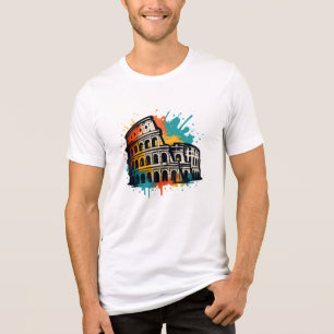 Colosseum Street Art – Colourful Rome Landmark Tri-Blend Shirt