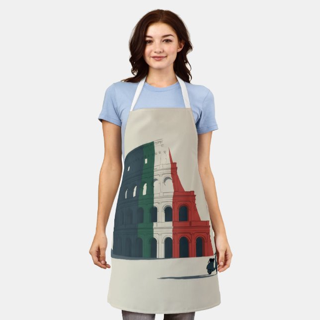 Colosseum Tricolore Kitchen Apron - Vespa Chef's  (Worn)