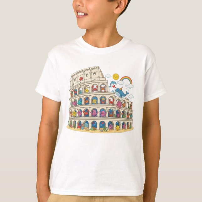 Colosseum Underwater Kingdom: Magical Rome Sea Lif T-Shirt (Front)