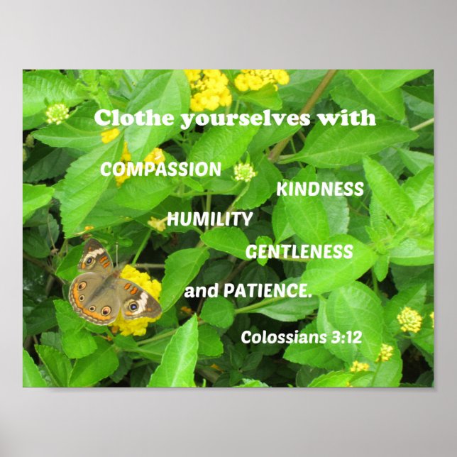 Colossians 3:12 Clothe yourselves with compassion Poster (Front)