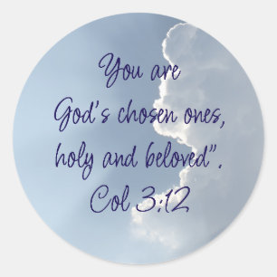  Colossians 3:12 Inspirational Bible Quote Classic Round Sticker
