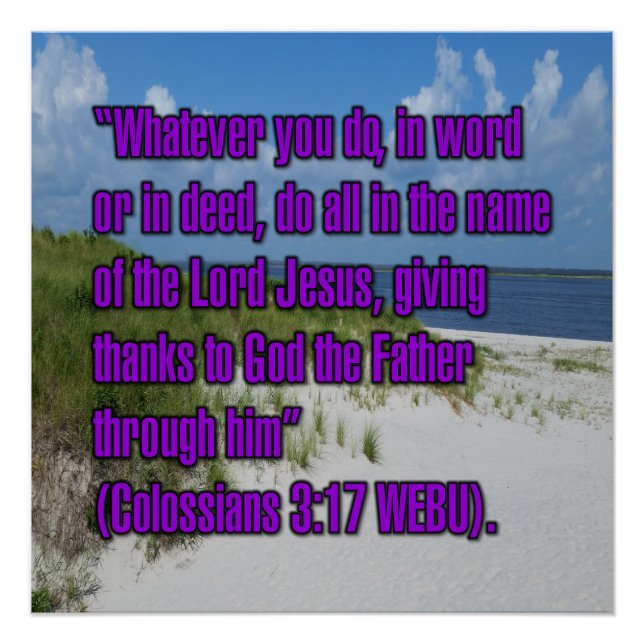 Colossians 3:17 WEBU Poster (Front)