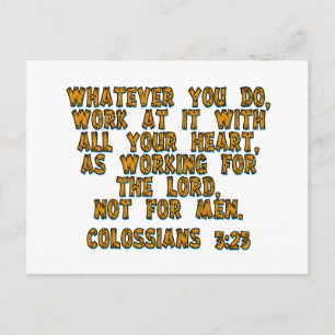 Colossians 3:23 postcard