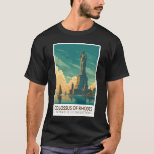 Colossus of Rhodes Seven Wonders of the World Art T-Shirt