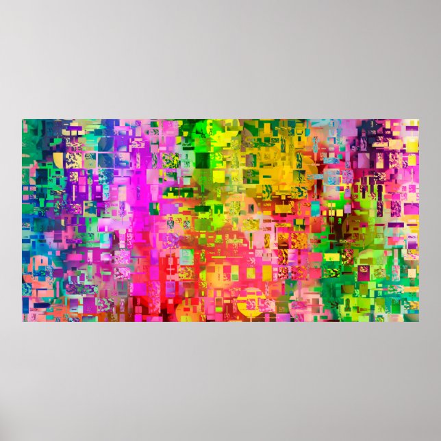 Colour abstract artefact pixel poster (Front)