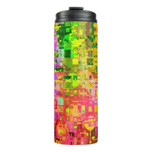 Colour abstract artefact pixel thermal tumbler