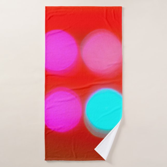 Colour Abstract Blurred red background bokeh light Bath Towel (Bath Towel)
