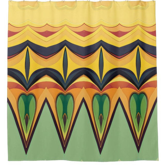 Colour Abstract pattern bold Shower Curtain (Front)