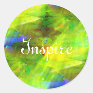 colour abstract seamless background green, yellow classic round sticker