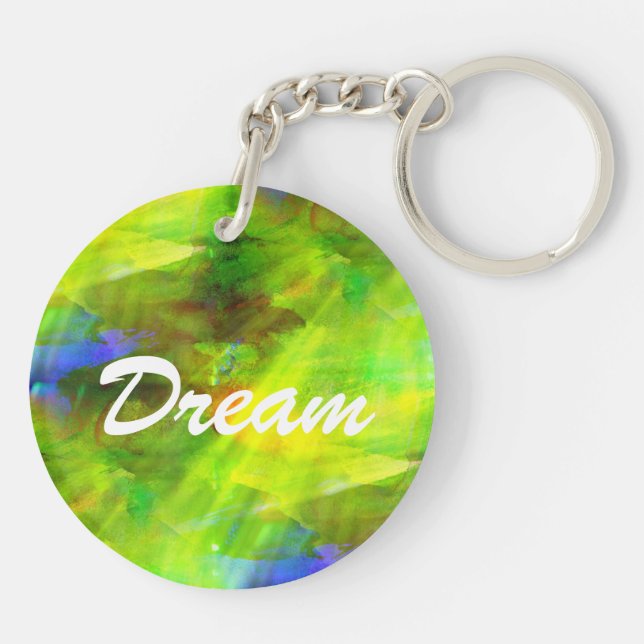 colour abstract seamless background green, yellow key ring (Back)