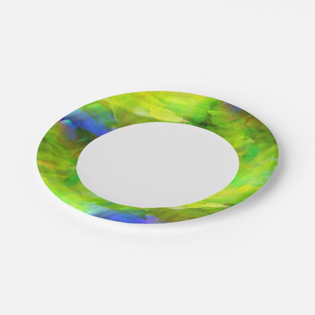 colour abstract seamless background green, yellow paper plate (Angled)