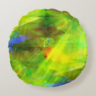 colour abstract seamless background green, yellow round cushion