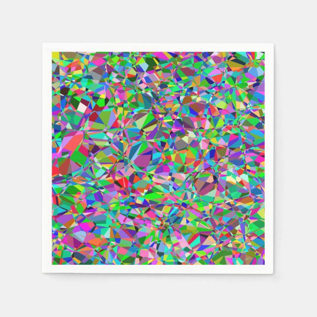 Colour Abstract Stained Glass Pattern Napkin (Front)