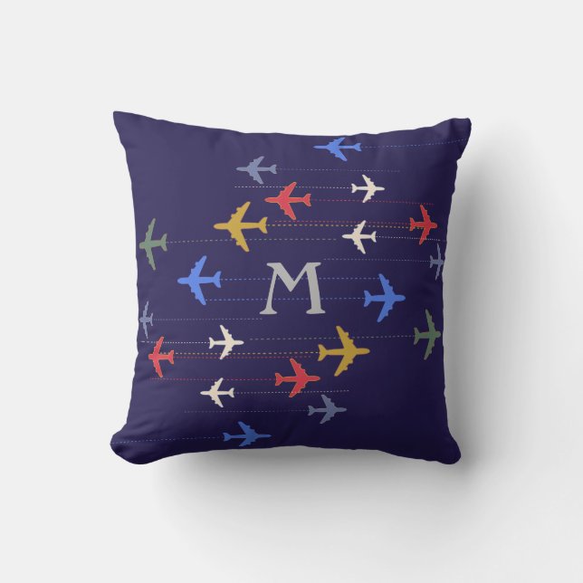 colour aeroplanes with custom initial cushion (Front)