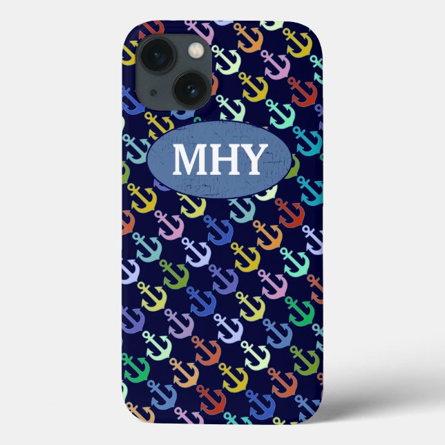 colour anchors pattern personalised Case-Mate iPhone case (Back)