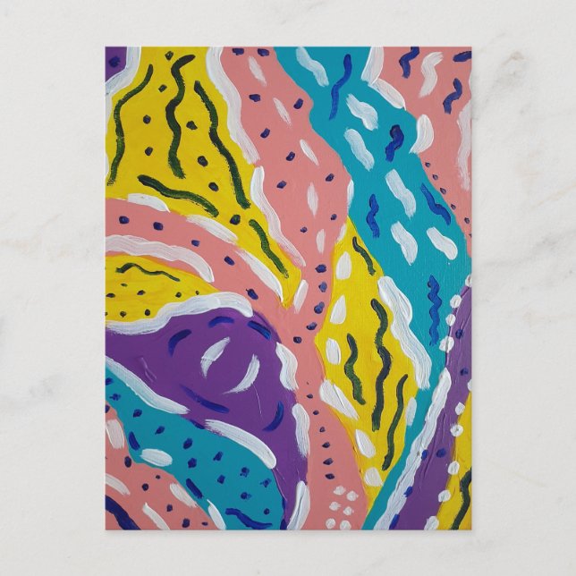 Colour and Flow Abstract Painting  Postcard (Front)
